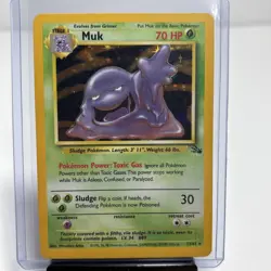 1999 Pokemon Fossil Muk 13/62 Holo Rare Unlimited Vintage WOTC - Image 1