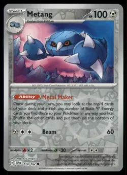 Metang 114/162 Common SV05: Temporal Forces Pokemon Reverse Holofoil NM - Image 1