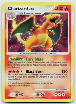 Charizard 3/132 Secret Wonders Holo Pokemon MP (holo bleed) - Image 1