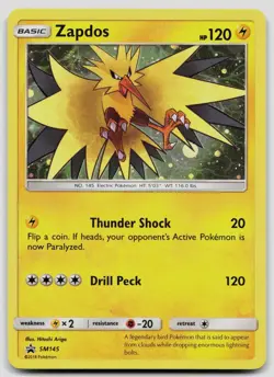 Zapdos - SM145 Sun & Moon Promo Holo Pokemon LP - Image 1