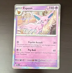 The Pokemon Company Pokemon TCG Espeon 033/131 Prismatic Evolutions Holo EN Rare - Image 1