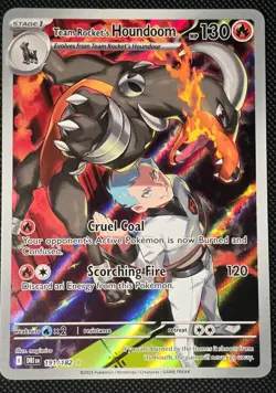 Team Rocket's Houndoom 191/182 SV10 Destined Rivals Illustration Rare Holo - Image 1