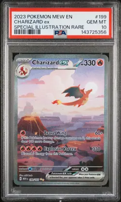 2023 POKEMON MEW EN-151 SPECIAL ILLUSTRATION RARE #199 CHARIZARD EX PSA 10 - Image 1