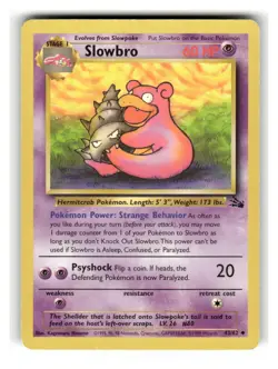Slowbro 43/62 Uncommon Fossil Pokemon Moderately Played - Image 1
