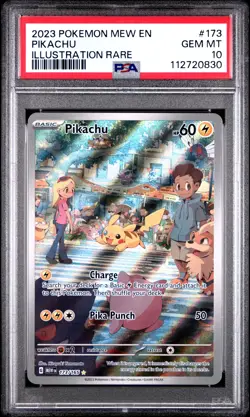 2023 POKEMON MEW EN-151 ILLUSTRATION RARE #173 PIKACHU PSA 10 - Image 1