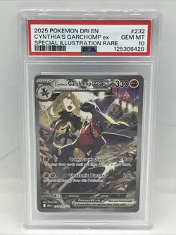 Pokemon TCG Destined Rivals Cynthia's Garchomp EX English SIR 232/182 PSA 10 - Image 1