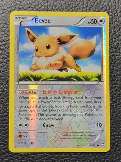 Eevee Common XY Furious Fists 80/111 Colorless Reverse Holo Pokemon Card - Image 1