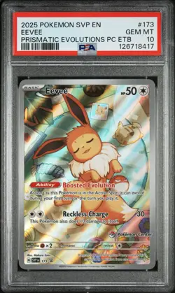 2025 POKEMON SVP BLACK STAR PROMO #173 EEVEE PRISMATIC EVOLUTIONS PC ETB PSA 10 - Image 1