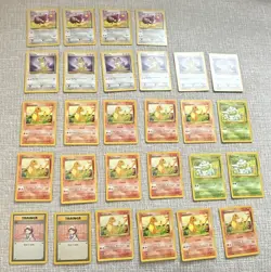 Pokemon Base Set Unlimited Lot 28 Cards Charmander Bulbasaur Eevee Meowth Bill - Image 1
