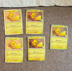 Pokemon TCG Pikachu 051/122 Promo Lot of 5 Holo & Regular Cards English 2017 - Image 1