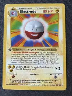 Pokemon Card - Electrode 1st Edition Base Set Shadowless 21/102 - Image 1