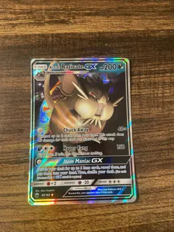 Alolan Raticate GX 85/168 SM Celestial Storm Holo Ultra Rare Pokemon TCG Card NM - Image 1