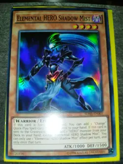 YuGiOh! Elemental HERO Shadow Mist SDHS-EN001 Super Rare Near Mint - Image 1