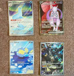 Pokemon TCG 4-Card Lot Holo Full Art ex: Team Rocket's Mewtwo, Zekrom - Image 1