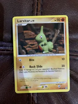 Pokemon TCG Larvitar 63/100 Stormfront Diamond & Pearl era (MP) - Image 1