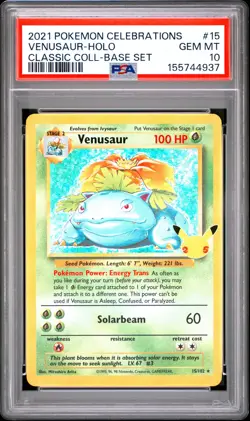 2021 POKEMON CELEBRATIONS CLASSIC COLLECTION #15 VENUSAUR-HOLO PSA 10 - Image 1