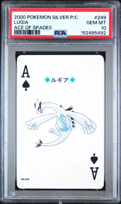 2000 POKEMON SILVER VERSION PLAYING CARDS ACE OF SPADES #249 LUGIA PSA 10 - Image 1