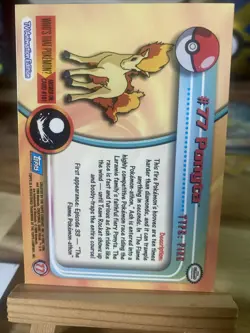 Ponyta #77 - Topps BLUE LOGO - 1999 TV Animation Series- Pokemon CARD - NM/LP - Image 2