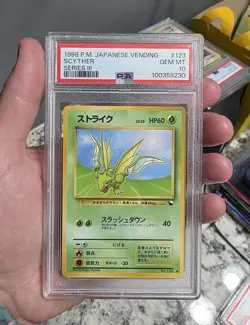 1998 Pokemon Japanese Vending Series 3 Scyther #123 PSA 10 Gem Mint - Image 1