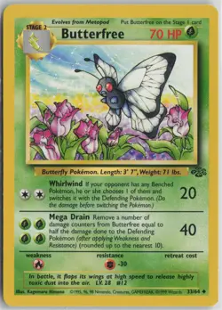 Butterfree 33/64 Uncommon Jungle Pokemon Unlimited Near Mint - Image 1