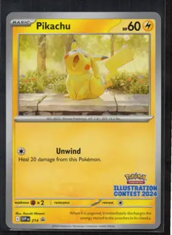 Pikachu (Illustration Contest 2024) 214 SV: Scarlet & Violet Promo NM Pokemon - Image 1