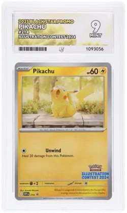 Pokemon TCG Ace 9 Pikachu SVP 214 Illustration Contest 2024 Black Star Promo - Image 1