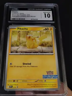 Pokemon Pikachu Black Star Promo 214 Illustration Contest 2024 Winner CGC 10 - Image 1