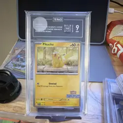 Pokemon Pikachu 214 SVP: Illustration Contest 2024 Black Star Promo TAG Graded 9 - Image 1