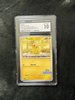 Pokemon TCG Pikachu Black Star Promos 214 Illustration Contest 2024 Winner CGC10 - Image 1