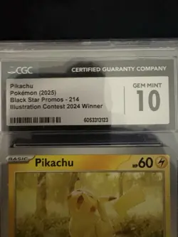 Pikachu 214 Illustration Contest 2024 Black Star Promo CGC 10 Gem Mint Pokemon - Image 2