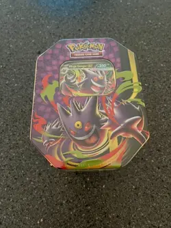 Pokemon TCG Mega Moonlit Tin Mega Gengar ex Promo Metal Tin - Image 1