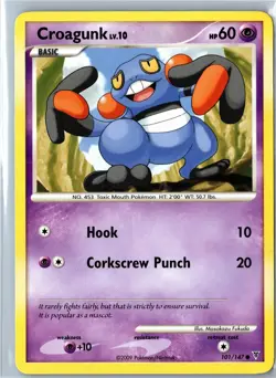 Croagunk Supreme Victors 101/147 Common Moderately Played - Pokemon Card - Image 1