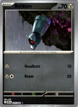Beldum 59/86 Chaos Rising Pokemon Card Reverse Holo NM TCG singles Near Mint - Image 1