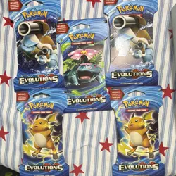 Pokemon TCG XY Evolutions Booster Pack Lot 5 Packs 10 Cards Each English - Image 1