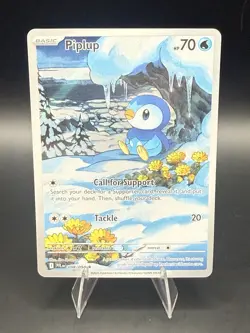 Piplup 098/094 Illustration Rare IR Holo Me02: Phantasmal Flames Pokemon Card NM - Image 1