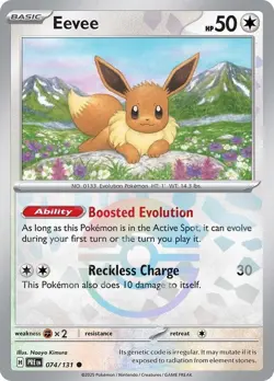 Eevee Poke Ball 074/131 SV: Prismatic Evolutions Holo Pokemon TCG Card NM - Image 1