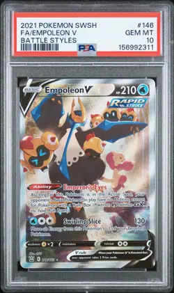 Empoleon v 146/163 SW&SH Battle Styles Alternate Art Card PSA 10 Gem Mint - Image 1