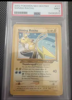 Pokemon PSA 9 2002 Neo Destiny Shining Raichu 111/UUU Holo Rare English - Image 1