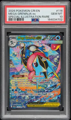 2026 POKEMON CRI EN-CHAOS RISING #116 MEGA GRENINJA EX PSA 10 - Image 1