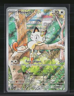 2025 Pokemon Meowth #106/94 Prismatic Evolutions Holo Secret Rare - Image 1