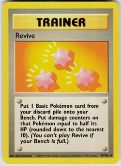 Revive 89/102 Uncommon Base Set Unlimited Pokemon Moderately Played - Image 1