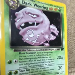 Pokemon TCG WOTC Team Rocket Dark Weezing 14/82 Unlimited Holo Rare 60 HP - Image 2