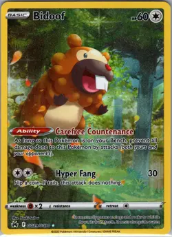 Bidoof GG29/GG70 Holo Crown Zenith Galarian Gallery Pokemon NM - Image 1