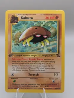 Wizards of the Coast Pokemon TCG Kabuto Fossil 50/62 1st Ed 30 Hp - Image 1