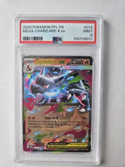 Mega Charizard X ex 013/094 PSA 9 MINT - Pokemon Phantasmal Flames Double Rare - Image 1