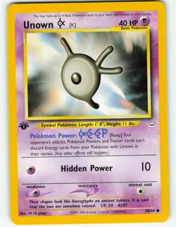 Unown [K] - 1st Edition - 58/64 Neo Revelation - Pokemon TCG - 2001 - Image 1