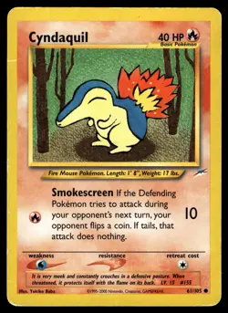 CYNDAQUIL - 61/105 Common Neo Destiny Pokemon Unlimited MP - Image 1