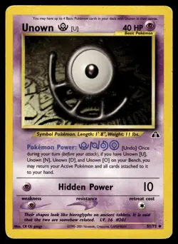 UNOWN [U] - 51/75 Uncommon Neo Discovery Pokemon Unlimited MP - Image 1