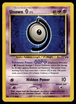 UNOWN [D] - 47/75 Uncommon Neo Discovery Pokemon Unlimited MP - Image 1