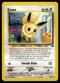 EEVEE - 38/75 Uncommon Neo Discovery Pokemon Unlimited MP - Image 1